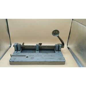 Vintage Wilson Jones Hummer Heavy Duty Metal Adjustable 3 Hole Punch - TESTED